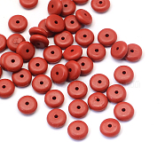 Rondelle Cinnabar Beads, FireBrick, 8x3mm, Hole: 1~2mm(CARL-Q003-04A)