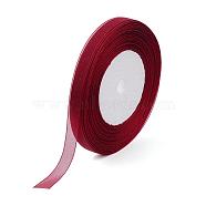 Sheer Organza Ribbon, DIY Material for Ribbon, Dark Red, 1/2 inch(12mm), 500yards(457.2m)(RS12mmY-033)