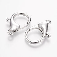 Alloy Lobster Claw Clasps, Parrot Trigger Clasps, Platinum, 34.5x23x5mm, Hole: 3mm(X-PALLOY-F173-01P)