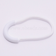 Plastic Replacement Pull Tab Accessories, with Polyester Cord, for Luggage Suitcase Backpack Jacket Bags Coat, White, 6x3x0.5cm(FIND-WH0065-66H)