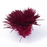 Chicken feather Costume Accessories, Dyed, Dark Red, 35~155x7~35mm, about 750-800pcs/bundle(FIND-Q061-02)