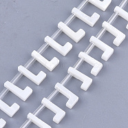 Freshwater Shell Beads, Top Drilled Beads, Letter.L, 10x5x3mm, Hole: 0.8mm(X-SHEL-T012-59L)