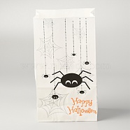 Halloween Theme Kraft Paper Bags, Gift Bags, Snacks Bags, Rectangle, Spider Pattern, 23.2x13x8cm(CARB-H030-A08)