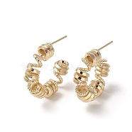 Brass Stud Earrings, Rings, Real 18K Gold Plated, 26.5x7mm(KK-L208-80G)