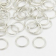 Iron Jump Rings, Open Jump Rings, Nickel Free, Platinum Color, 21 Gauge, 4x0.7mm, Inner Diameter: 2.6mm, about 19680pcs/820g(JR4mm-NF)