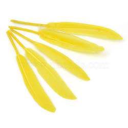 Goose Feather Costume Accessories, Dyed, Yellow, 100~175x13~25mm(FIND-Q056-24)