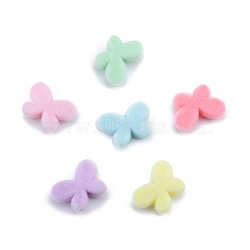 Opaque Resin Beads, Flocky Butterfly, Mixed Color, 13x18x5mm, Hole: 1.8mm(RESI-G047-03)