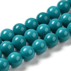 Natural Howlite Beads Strands, Dyed, Round, Turquoise, 10mm, Hole: 1mm, about 39pcs/strand, 15.75''(40cm)(G-B049-E01-01C)