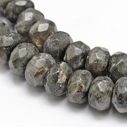Faceted Natural Labradorite Rondelle Beads Strands, 8x5mm, Hole: 1mm, about 76pcs/strand, 15.2 inch(X-G-K090-02)