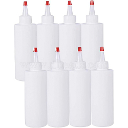 Plastic Glue Bottles, White, 15.1x4.7cm, Capacity: 200ml, 8pcs/set(DIY-BC0009-06)