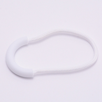 Plastic Replacement Pull Tab Accessories, with Polyester Cord, for Luggage Suitcase Backpack Jacket Bags Coat, White, 6x3x0.5cm