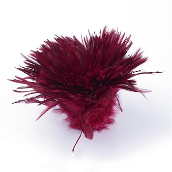Chicken feather Costume Accessories, Dyed, Dark Red, 35~155x7~35mm, about 750-800pcs/bundle