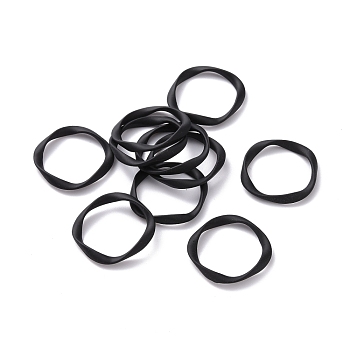 Alloy Pendants, Ring, Black, 23x23x3mm