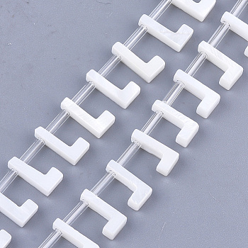 Freshwater Shell Beads, Top Drilled Beads, Letter.L, 10x5x3mm, Hole: 0.8mm