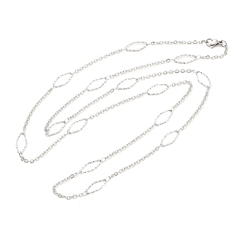 304 Stainless Steel Necklaces, Rolo Chains, Stainless Steel Color, 31.69x0.28 inch(80.5x0.7cm)