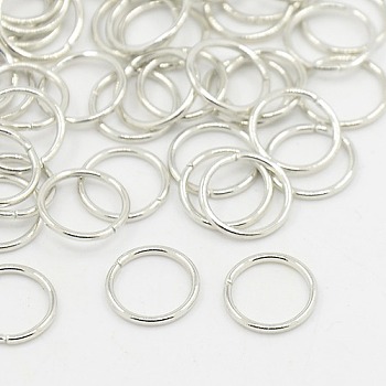 Iron Jump Rings, Open Jump Rings, Nickel Free, Platinum Color, 21 Gauge, 4x0.7mm, Inner Diameter: 2.6mm, about 19680pcs/820g