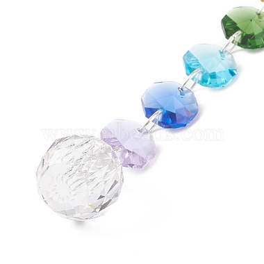 Galvanoplastie octogone perles de verre pendentif décorations(HJEW-JM00737-02)-3