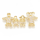 Brass Micro Pave Cubic Zirconia Links(ZIRC-Q015-006G)-1