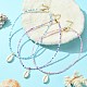 3Pcs 3 Color Natural Cowrie Shell Pendant Necklaces Set with Glass Seed Beaded Chains(NJEW-JN04455)-6