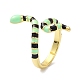Snake Real 18K Gold Plated Cuff Rings for Women(KK-C220-07G)-4
