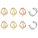 SUPERFINDINGS 16Pcs 8 Style Rack Plating Brass Clip-on Earring Findings(KK-FH0005-37)-1
