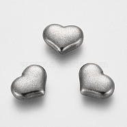 304 Stainless Steel Cabochons, Fit Floating Locket Charms, Heart, Stainless Steel Color, 5x6.5x2mm(STAS-O131-08P)