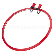 Spring Tension Embroidery Hoops, Plastic Circle Cross Stitch Hoop Ring, Red, 220x220x22.5mm, Inner Diameter: 195x205mm(TOOL-WH0159-50A)