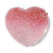 Resin Decoden Cabochons, Imitation Candy, Two Tone, Gradient Color, Heart, Salmon, 15.5x17x6mm(CRES-Y001-01A-04)