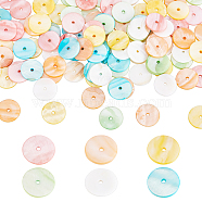 PandaHall Elite 120Pcs 6 Colors Dyed Natural Shell Beads, Disc/Flat Round, Heishi Beads, Mixed Color, 20x2mm, Hole: 2mm, 20pcs/color(SHEL-PH0001-23)