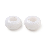 Opaque Acrylic European Beads, Large Hole Beads, Rondelle, White, 11x5.5mm, Hole: 5mm, about 1315pcs/500g(SACR-L007-031A)