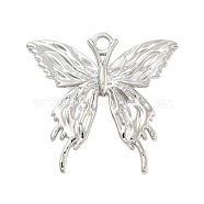 Rack Plating Alloy Pendants, Butterfly, Platinum, 33.5x36x2.5mm, Hole: 3mm(FIND-Z054-12P)