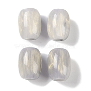 Resin European Beads, Large Hole Beads, Imitation Cat Eye, Barrel, Light Grey, 16x12mm, Hole: 5.2mm(RESI-F055-11E)