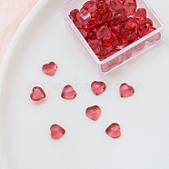Transparent Resin Cabochons, Imitation Cat Eye, for Ghost Witch Baroque Pearl Making, Heart, Red, 6x6x3mm(BAPE-PW0001-23B-01)