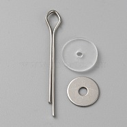 Doll Rotatable Joints Accessories, for DIY Crafts Toys Teddy Bear Making, with Plastic Discs, Iron Washers & Pins, Platinum, 44.5x6.5x1.5mm, 10 sets/bag(DIY-WH0502-91B)