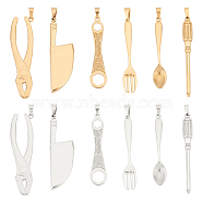 Unicraftale 304 Stainless Steel Big Pendants, Mixed Shapes, Golden & Stainless Steel Color, 12pcs/box(STAS-UN0022-27)