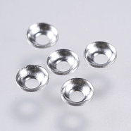 Apetalous 316 Surgical Stainless Steel Bead Caps, Stainless Steel Color, 3x1mm, Hole: 1mm(STAS-F146-08P)