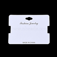 Rectangle Paper Hair Tie Display Cards, White, 6.4x8.8x0.04cm, Hole: 7x15mm(AJEW-A052-05)
