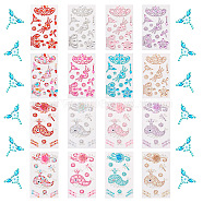 16 Sheets 16 Colors Self Adhesive Mobile Phone Stickers, Acrylic Rhinestone Stickers, Rectangle with Crown & Dragonfly Pattern, Mixed Patterns, 1 sheet/color(AJEW-TA0001-18)