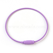 Steel Wire Bracelet Making, with Brass Clasps, Violet, 6-1/8 inch(15.5cm)~6-1/4 inch(16cm)(MAK-F025-B09)