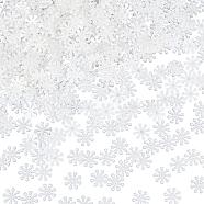 500Pcs ABS Plastic Imitation Pearl Cabochons, Snowflake, White, 15x2.5mm, Hole: 2mm(KY-OC0001-17)