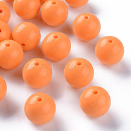 Opaque Acrylic Beads, Round, Orange, 20x19mm, Hole: 3mm(X-MACR-S370-C20mm-19)