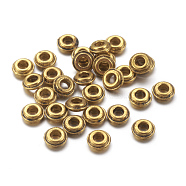 Tibetan Style Alloy Spacer Beads, Cadmium Free & Lead Free, Rondelle, Antique Golden, Lead Free, 6x2.5mm, Hole: 2.4mm(X-GLF0556Y)