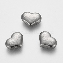 Tarnish Resistant 304 Stainless Steel Cabochons, Fit Floating Locket Charms, Heart, Stainless Steel Color, 5x6.5x2mm(STAS-O131-08P)