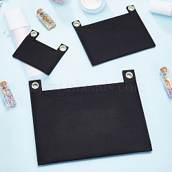 WADORN 3Pcs 3 Style Felt Bags Organizer Insert, Mini Envelope Handbag Shaper Premium Felt, with Iron Grommets, Black, 9~22x8~18.3x0.5~0.55cm, Hole: 10mm, 1pc/style(PURS-WR0006-85A)