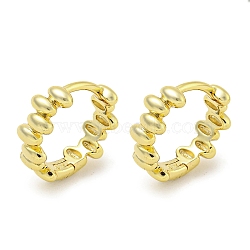 Brass Hoop Earrings, Real 18K Gold Plated, 12x4.5mm(EJEW-L211-010F-G)