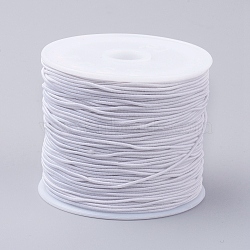 Elastic Cords, Stretchy String, for Bracelets, Necklaces, Jewelry Making, White, 1mm, about 19.68~21.87 yards(18~20m)/roll(EC-G008-1mm-05)