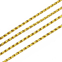 1mm Jewelry Braided Thread Metallic Cords, Polyester Cords, Goldenrod, 1mm, about 109.36 yards(100m)/roll(MCOR-S002-01)