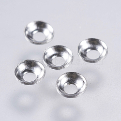 Tarnish Resistant Apetalous 316 Surgical Stainless Steel Bead Caps, Stainless Steel Color, 3x1mm, Hole: 1mm(STAS-F146-08P)