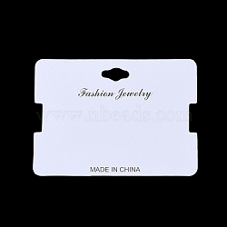 Rectangle Paper Hair Tie Display Cards, White, 6.4x8.8x0.04cm, Hole: 7x15mm(AJEW-A052-05)