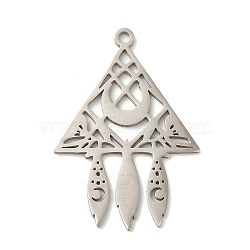 201 Stainless Steel Pendants, Triangle Rocket Pendant, Stainless Steel Color, 30x20.5x1mm, Hole: 1.6mm(STAS-B049-16P)